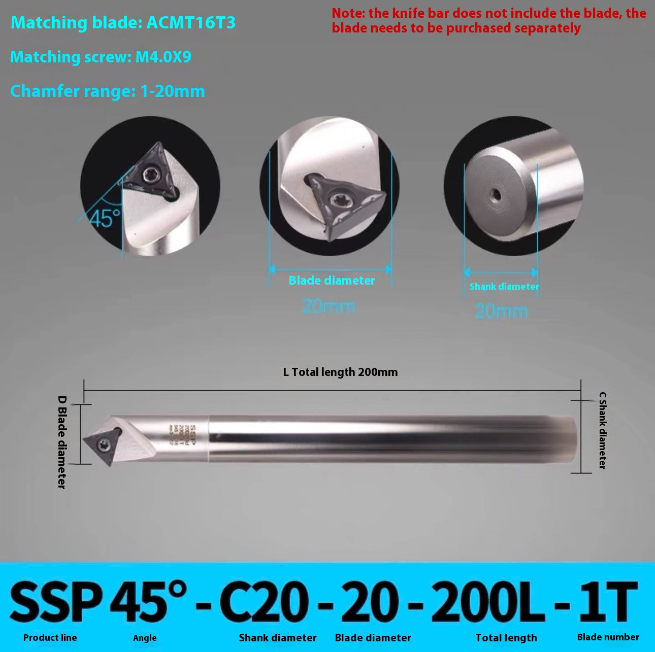 1144-Shedding type fixed-point chamfering cutter 30 degree 45 degree 60 degree chamfering cutter bar SSK/SSP/TCM/SSY/SSO/SSH Shandong Denso Pricision Tools Co.,Ltd.